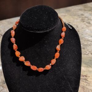 Cookie Lee Vibrant Orange Beaded Necklace
